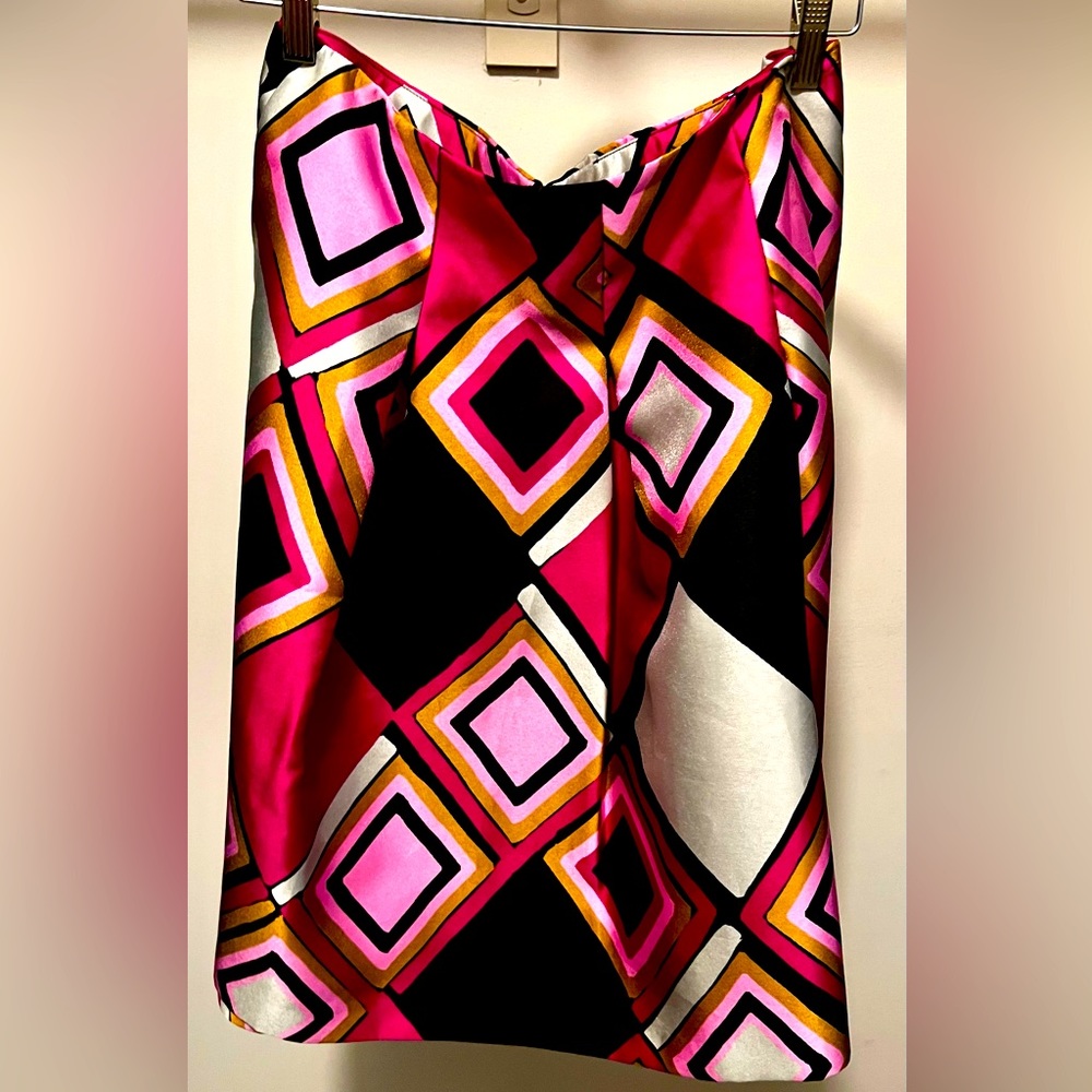 Lane Bryant Women’s Pink/Gold/Black Full-Flare Skirt